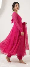 Bs 147 Georgette Printed Anarkali Kurti With Dupatta